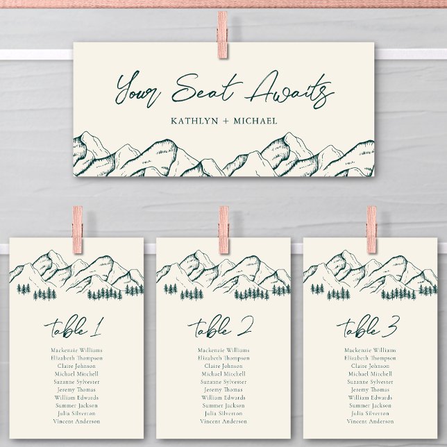 Wedding Seating Chart Header Mountain Outdoor Card (Creator Uploaded)