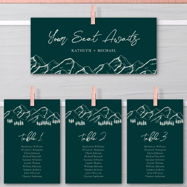 Wedding Seating Chart Header Mountain Outdoor Card (Creator Uploaded)
