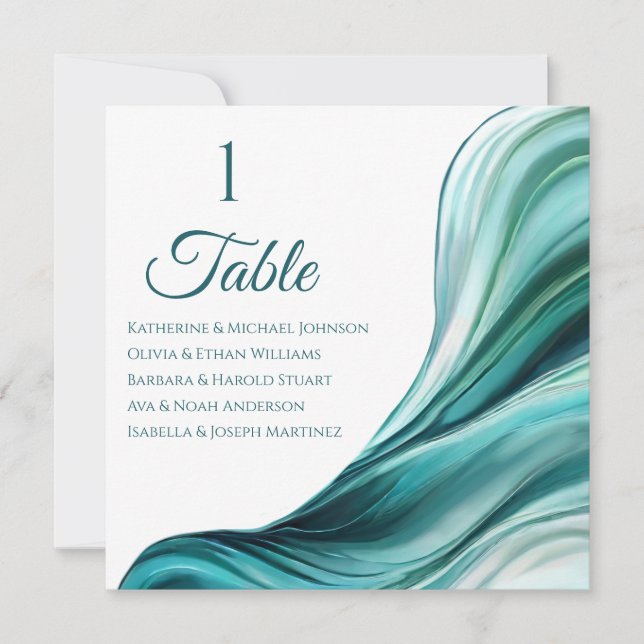 Wedding Seating Chart- Modern Emerald Green- Invitation (Front)