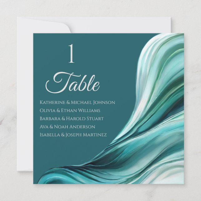 Wedding Seating Chart- Modern Emerald Green- Invitation (Front)