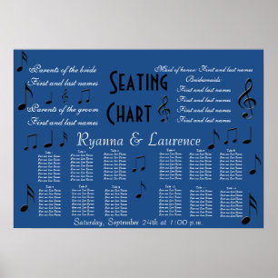 Wedding Seating Chart Music Notes Something Blue
