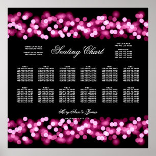 Wedding Seating Chart Pink Hollywood Glam