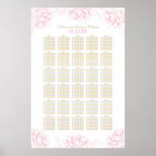 Wedding Seating Chart Poster Floral Peony Design