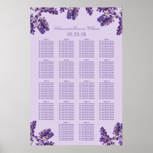 Wedding Seating Chart Poster Lavender Sprigs