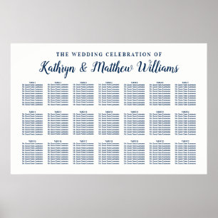 Wedding Seating Chart Poster   Navy Celebration
