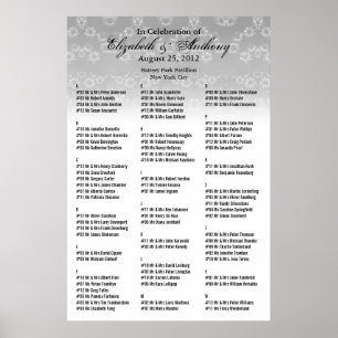 Wedding Seating Chart Poster White Floral