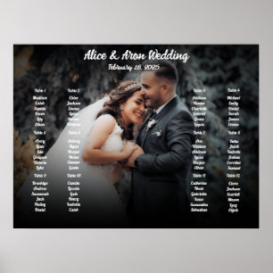 Wedding seating chart poster with photo
