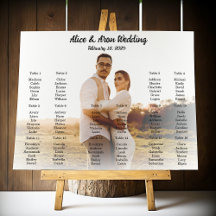 Wedding seating chart poster with photo