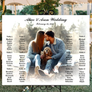 Wedding seating chart poster with photo