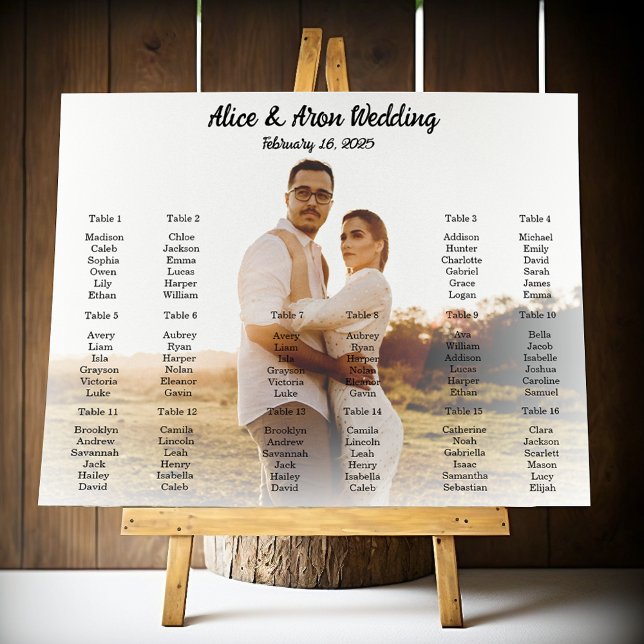 Wedding seating chart poster with photo (Creator Uploaded)