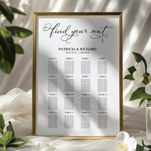 Wedding Seating Chart Sign Elegant Script