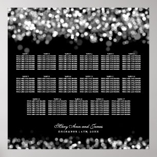Wedding Seating Chart Silver Lights