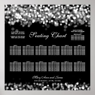 Wedding Seating Chart Silver Lights