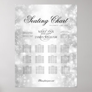 Wedding Seating Chart Silver Shimmer Lights