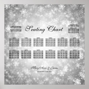 Wedding Seating Chart Silver Winter Wonderland