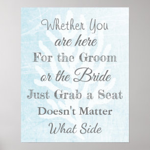 Wedding Seating Chart, Sit "wherever" Poster