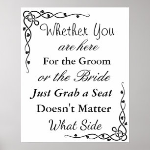 Wedding Seating Chart, Sit "wherever"  Poster