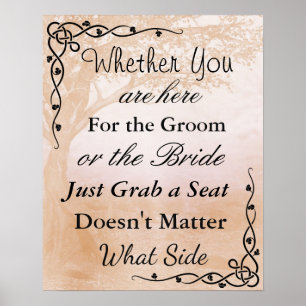 Wedding Seating Chart, Sit "wherever" Poster