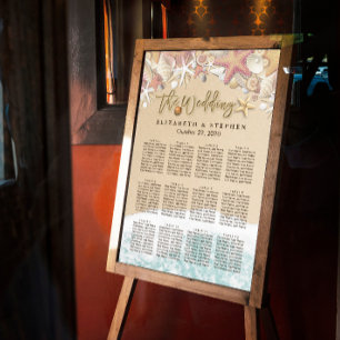 Wedding Seating Chart Summer Sandy Beach Starfish