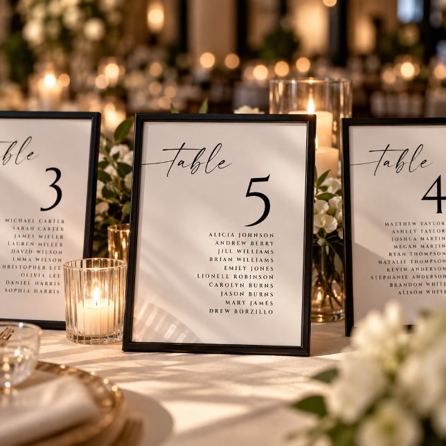 Wedding Seating Chart Table Numbers 8x10 (Creator Uploaded)