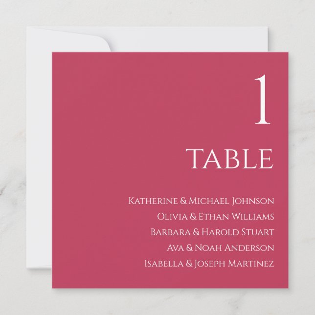 Wedding Seating Chart- Viva Magenta and White Invitation (Front)