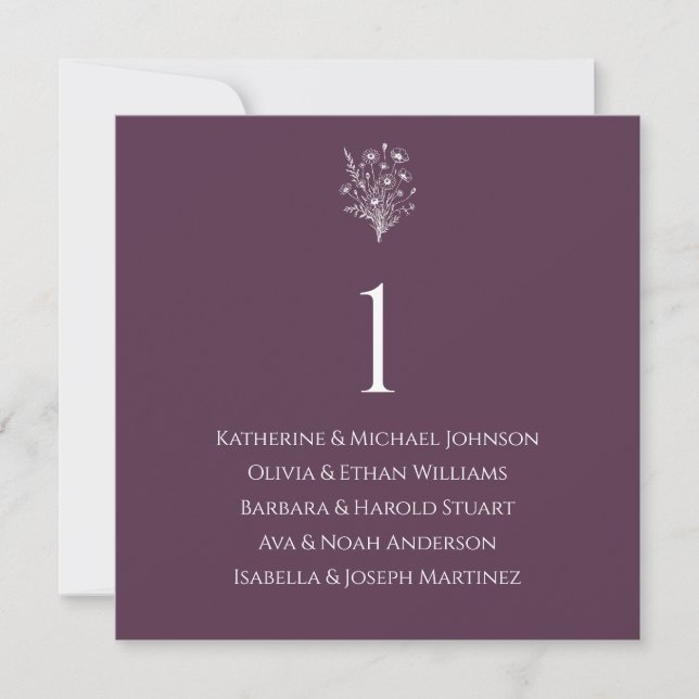 Wedding Seating Chart- Wildflower Elegance Invitation (Front)