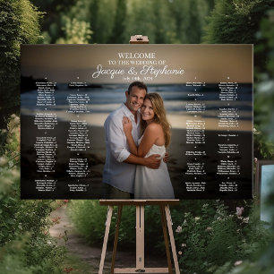 Wedding seating chart with photo alphabetical