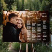 Wedding seating chart with photo alphabetical
