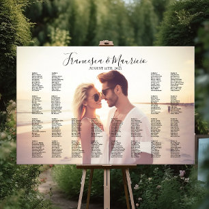 Wedding seating chart with photo editable