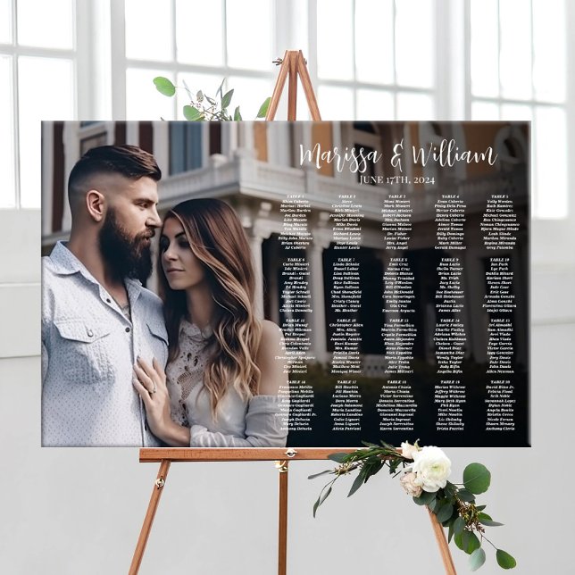 Wedding seating chart with photo editable (Creator Uploaded)