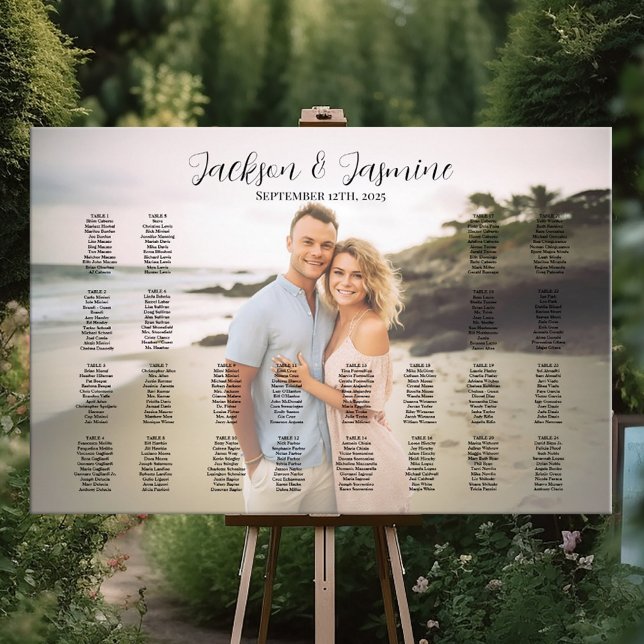 Wedding seating chart with photo editable (Creator Uploaded)