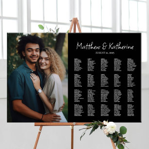 Wedding seating chart with photo elegant editable
