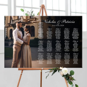 Wedding seating chart with photo elegant modern