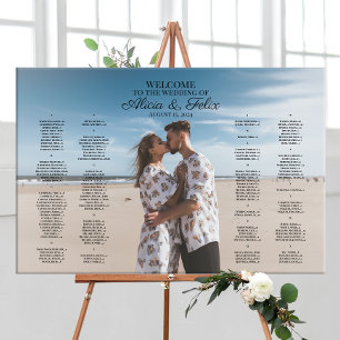 Wedding seating chart with photo modern elegant