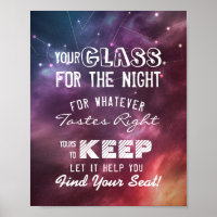 Wedding Seating Glass For The Night Find Your Seat