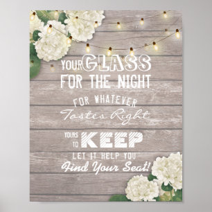 Wedding Seating Glass For The Night Find Your Seat Poster