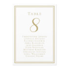 Wedding Seating List Guest Table Number Chic Gold
