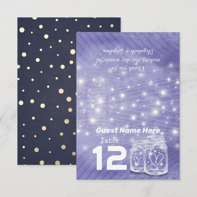 Wedding Seating Place Escort Table Number Folded (Front/Back)