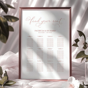 Wedding Seating Plan Board Elegant 12 Tables Poster