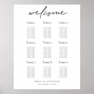Wedding Seating Plan Welcome Script Printable Poster