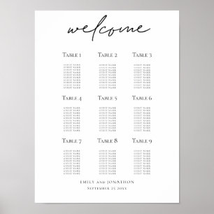 Wedding Seating Plan Welcome Script Printable Poster