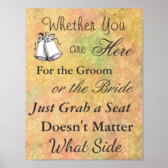 Wedding Seating Poster, Fall Colours Poster (Front)