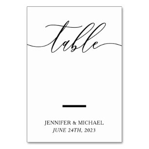 Wedding Seating Script Line Blank Table Number