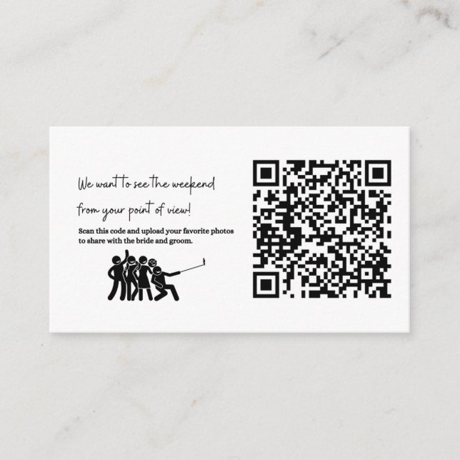 Wedding send us your pictures ADD YOUR QR CODE  Enclosure Card (Front)