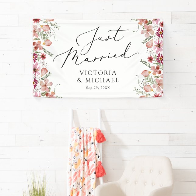 Wedding Sendoff Just Married Car Banner (Insitu)
