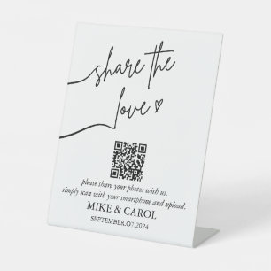 Wedding Share The Love Photo Share QR Code Pedestal Sign