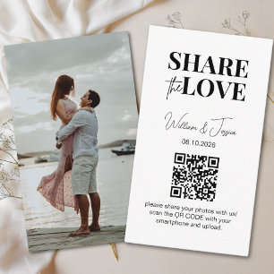 Wedding Share The Love Photo Sharing QR Code Enclosure Card
