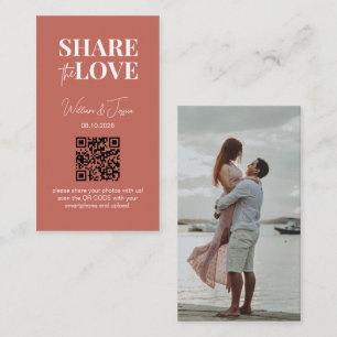 Wedding Share The Love   Photo Sharing QR Code Enclosure Card
