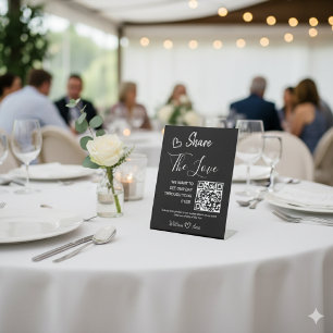 Wedding Share The Love QR Code Pedestal Sign