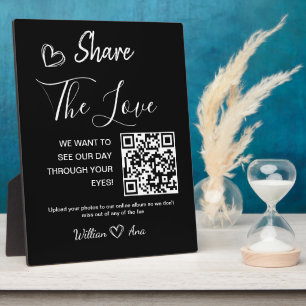 Wedding Share The Love QR Code Tabletop Plaque
